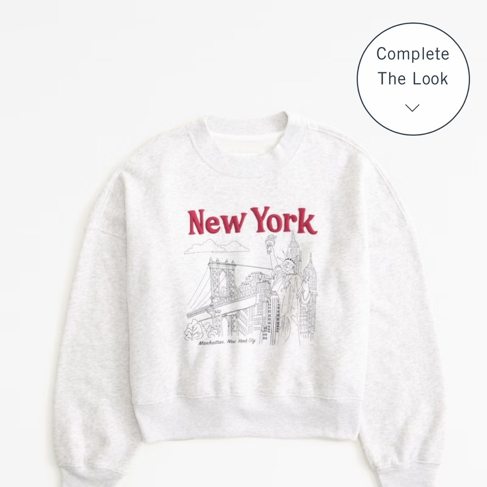 Abercrombie and fitch Destination Sunday Crew New York light grey